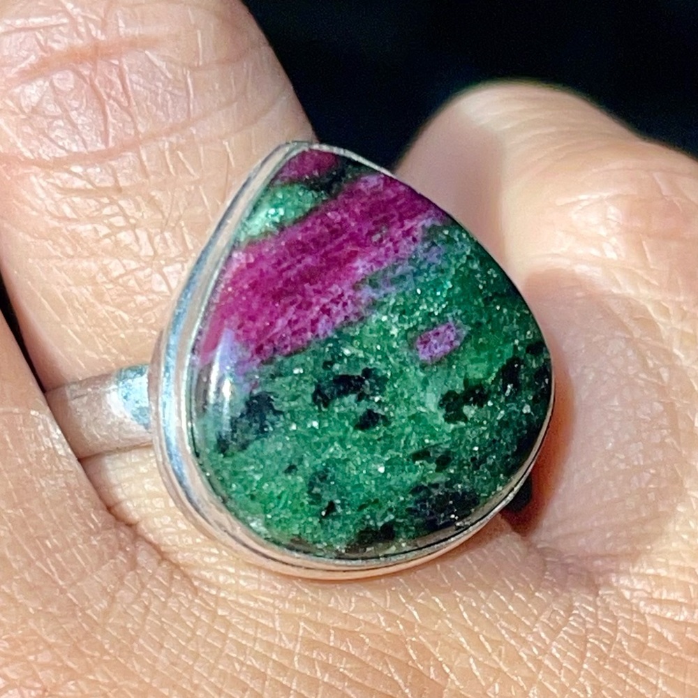 Anyolite Ruby Zoisite Ring Size 7 1/2
